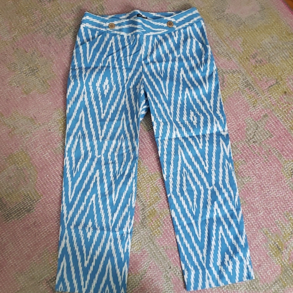 Funky blue crop pants
